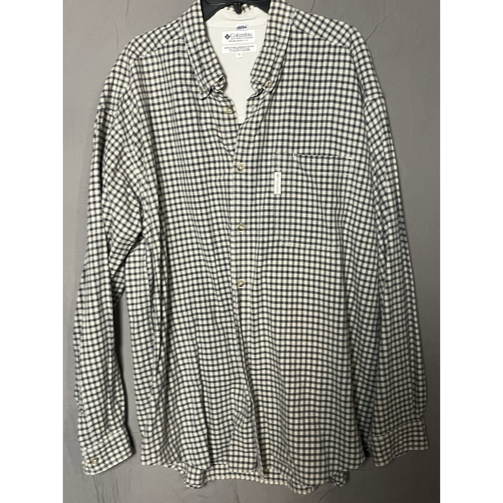 Columbia Sportswear Men's Long-Sleeve Button Down Plaid‎ Shirt Outdoor XXL